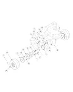 Brake Assembly Narrow Track Diagram and Parts List for G1332 55AI5GMQ050-WAM Cub Cadet Lawn Mower